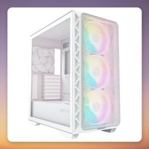 Montech AIR 903 MAX Mid Tower E-ATX Case, White, Tempered Glass, 4 Fans