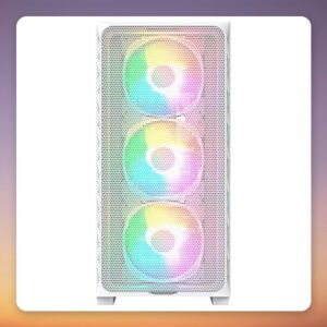 Montech AIR 903 MAX Mid Tower E-ATX Case, White, Tempered Glass, 4 Fans