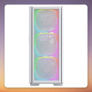 Montech SKY TWO GX Mid-Tower Case, White, Tempered Glass, E-ATX, 3x ARGB Fans
