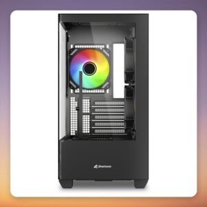 Sharkoon ELITE SHARK CM100 µATX Midi-Tower Case, Black, Dual Tempered Glass, 4x ARGB Fans