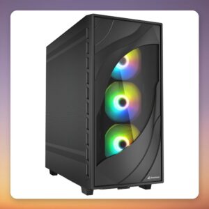 Sharkoon Rebel C80M RGB ATX Mid-Tower Case, Black, 4x ARGB Fans