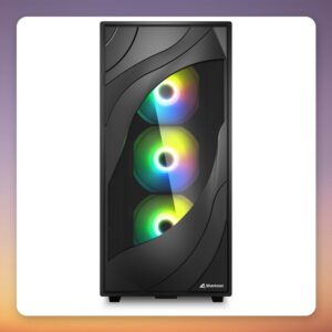 Sharkoon Rebel C80M RGB ATX Mid-Tower Case, Black, 4x ARGB Fans