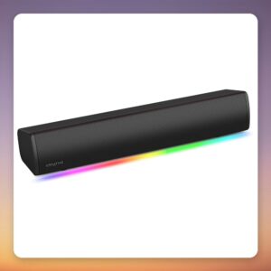Creative Sound Blaster GS3 2.0 Bluetooth 5.4 USB-C RGB Soundbar, Black
