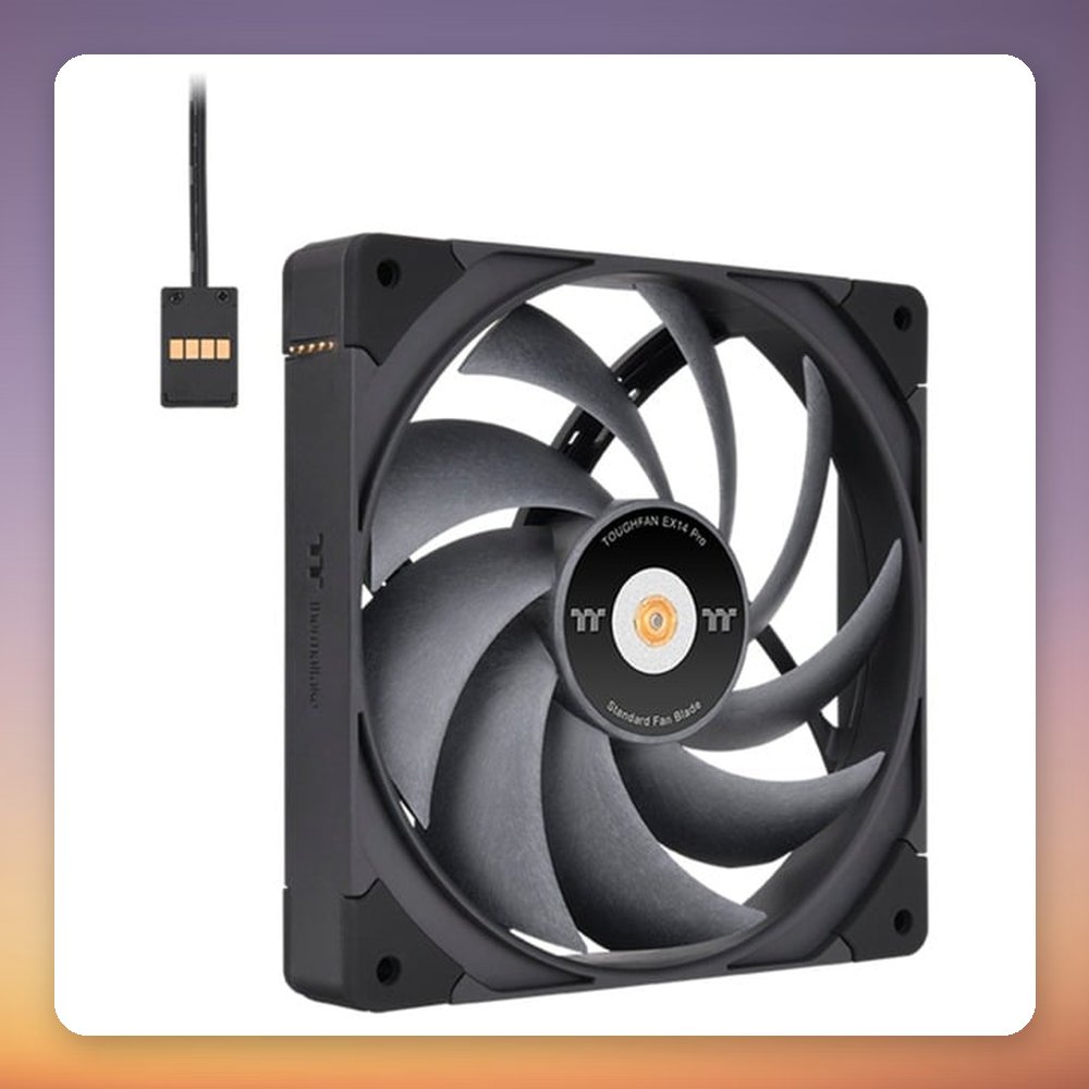 Thermaltake TOUGHFAN EX14 Pro 140 mm PWM Case Fan, Black, 3-Pack, Swappable Blades – image 2