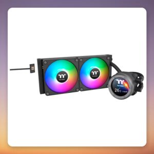 Thermaltake TH240 V2 Ultra EX ARGB 240 mm AIO Liquid Cooler with LCD Display, Black