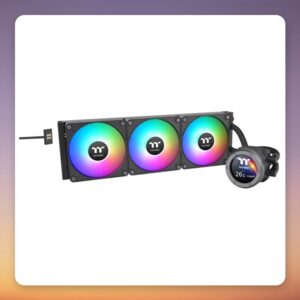 Thermaltake TH420 V2 Ultra EX ARGB 420 mm AIO Liquid CPU Cooler with LCD Display, Black