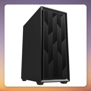 Sharkoon VK2 ATX Midi Tower Case, Black, Mesh Front, 2x 120 mm Fans