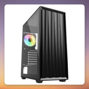 Sharkoon VK3 RGB ATX Mid Tower Case, Black, Tempered Glass, 4 Fans