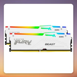 Kingston FURY Beast RGB 32 GB DDR5-6000 CL30 (2×16 GB) White, XMP & EXPO