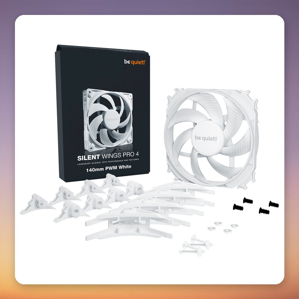 be quiet! Silent Wings Pro 4 140 mm PWM Fan, White, Single Pack – image 5