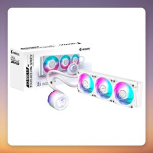 GigaByte AORUS WATERFORCE X II 360 ICE 360 mm AIO Liquid Cooler, White, LCD Display