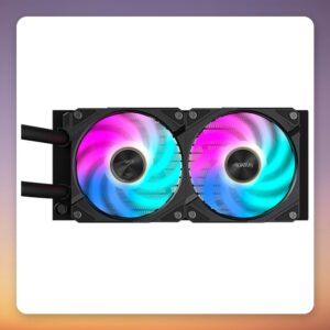 GigaByte AORUS WATERFORCE X II 240 mm AIO Liquid CPU Cooler, Black, LCD Display