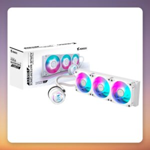GigaByte AORUS WATERFORCE II 360 ICE 360mm AIO Liquid Cooler, White, ARGB