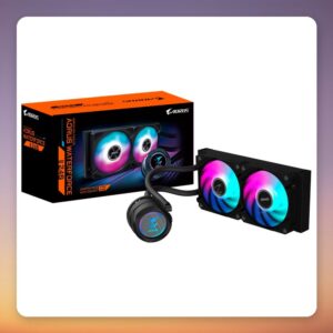 GigaByte AORUS WATERFORCE II 240 mm AIO Liquid CPU Cooler, ARGB, Black