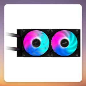 GigaByte AORUS WATERFORCE II 240 mm AIO Liquid CPU Cooler, ARGB, Black