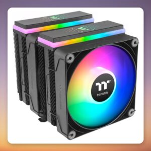Thermaltake ASTRIA 600 ARGB Dual Tower CPU Cooler, 6 Heatpipes, 265W TDP, Black