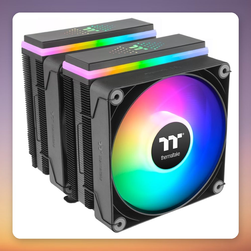 Thermaltake ASTRIA 600 ARGB Dual Tower CPU Cooler, 6 Heatpipes, 265W TDP, Black