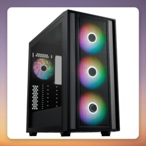 Cooler Master MasterBox 600 E-ATX Mid Tower Case, Black, Tempered Glass
