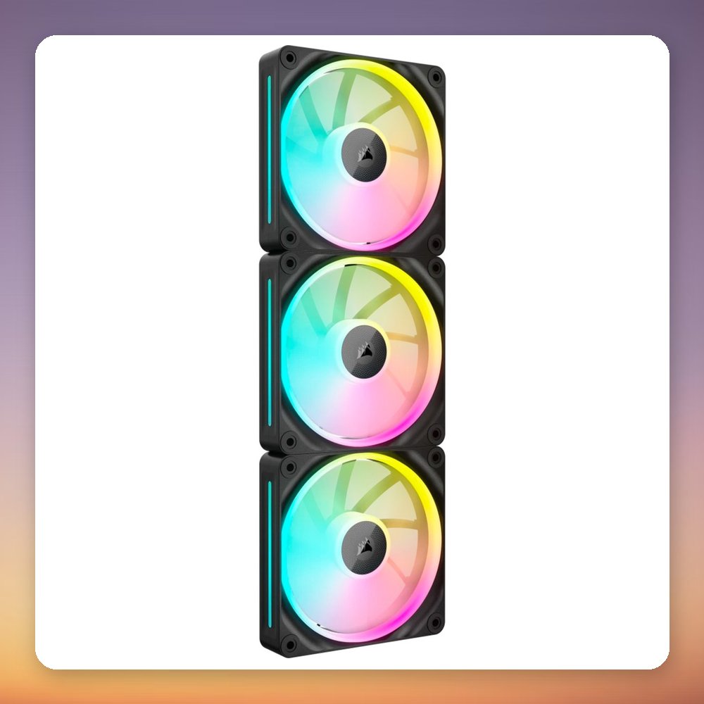 Corsair iCUE LINK LX120 RGB 120 mm PWM Case Fan, Black, 3-Pack with iCUE LINK Hub