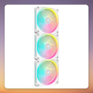 Corsair iCUE LINK LX120 RGB 120 mm PWM Fan, White, 3-Pack with iCUE LINK System Hub