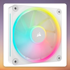 Corsair iCUE LINK LX120 RGB 120 mm PWM Fan, White, 3-Pack with iCUE LINK System Hub