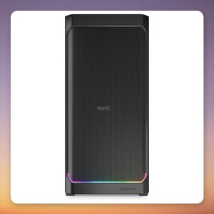 Sharkoon AK4W RGB Strip ATX Mid-Tower Case, Black, Tempered Glass, 4 Fans