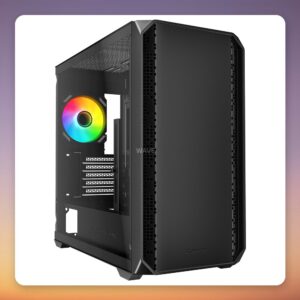 Sharkoon MK2 RGB Micro-ATX Mini-Tower Case, Black, Tempered Glass
