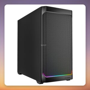 Sharkoon MK4 RGB Strip Micro-ATX Mini-Tower Case, Black, Mesh Front