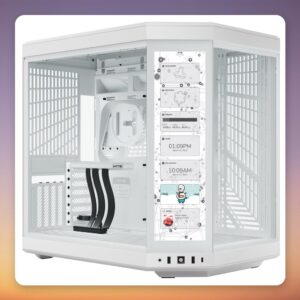 HYTE Y70 Touch Infinite E-ATX Mid-Tower Case with 14.9" Touchscreen, White