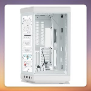 HYTE Y70 Touch Infinite E-ATX Mid-Tower Case with 14.9″ Touchscreen, White