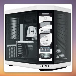 HYTE Y70 Touch Infinite E-ATX Mid-Tower Case with 14.9" Touchscreen, White/Black