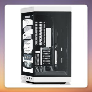 HYTE Y70 Touch Infinite E-ATX Mid-Tower Case with 14.9″ Touchscreen, White/Black