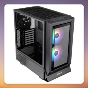 Thermaltake Ceres 350 MX Black Mid-Tower E-ATX Case, Dual Tempered Glass, 3x ARGB Fans