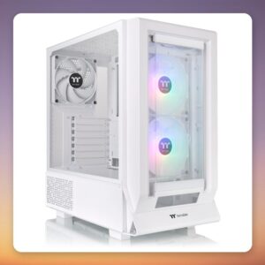 Thermaltake Ceres 350 MX Snow White E-ATX Mid-Tower Case, Dual Tempered Glass