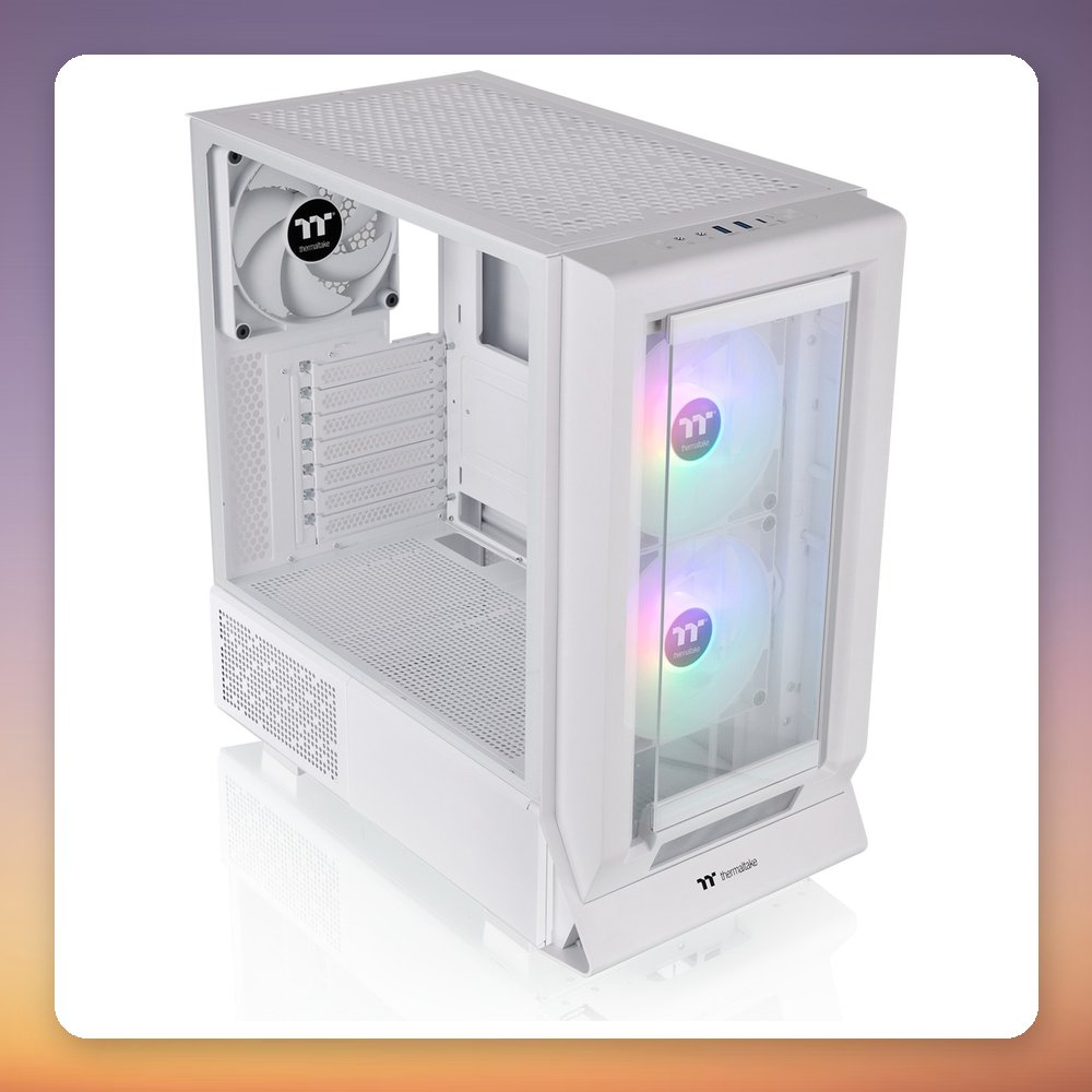 Thermaltake Ceres 350 MX Snow White E-ATX Mid-Tower Case, Dual Tempered Glass – image 3