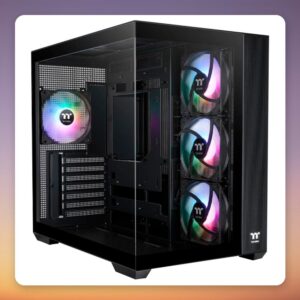 Thermaltake View 380 TG ARGB ATX Mid-Tower Case, Black, Dual Tempered Glass