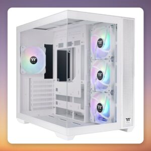 Thermaltake View 380 TG ARGB Snow White Mid-Tower ATX Case, Dual Tempered Glass