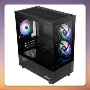 Thermaltake View 170 TG ARGB Black Micro-ATX Case, Dual Tempered Glass, 3x 120 mm ARGB Fans