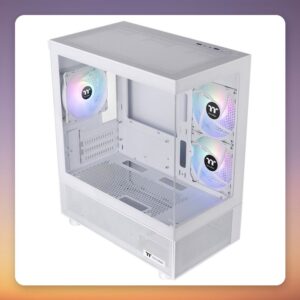 Thermaltake View 170 TG ARGB Snow White Micro-ATX Case, 3x 120 mm ARGB Fans