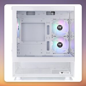 Thermaltake View 170 TG ARGB Snow White Micro-ATX Case, 3x 120 mm ARGB Fans