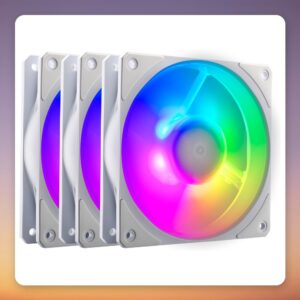 Cooler Master Mobius 120P ARGB 120 mm PWM Case Fan, White, 3-Pack