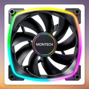 Montech AX140 PWM 140 mm Case Fan, Black, ARGB, 600-1,600 RPM