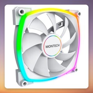 Montech AX140 PWM 140 mm ARGB Fan, White, Single Pack