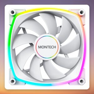 Montech AX140 PWM 140 mm ARGB Fan, White, Single Pack