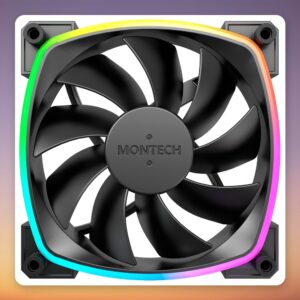Montech AX120 PWM 120 mm ARGB Case Fan, Black, 3-Pack