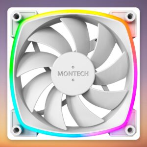 Montech AX120 PWM 120 mm ARGB Case Fan, White, 3-Pack
