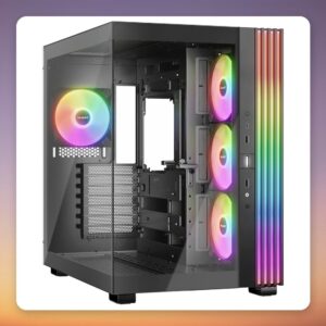be quiet! Light Base 600 LX Midi Tower ATX Case, Black, Dual Tempered Glass, 4x ARGB PWM Fans