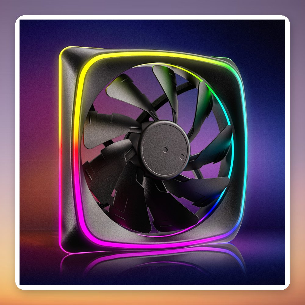 Sharkoon SHARK Lights RGB PWM 120 mm Case Fan, Black, Addressable RGB – image 3