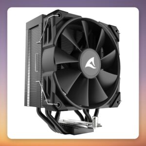 Sharkoon A40 120 mm Single Tower CPU Cooler, 4 Heatpipes, 220 W TDP, Black