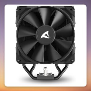 Sharkoon A40 120 mm Single Tower CPU Cooler, 4 Heatpipes, 220 W TDP, Black